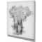 Designart - Black and White Elephant Pencil ketch - Animals Painting Print on Wrapped Canvas